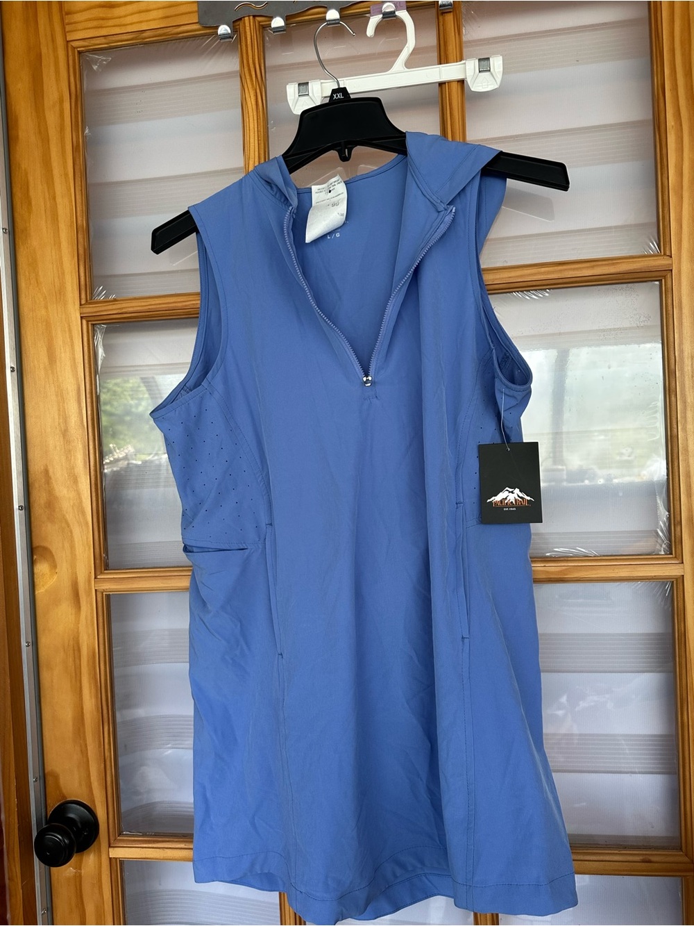 Pacific Trail Sleeveless Hooded Active Tunic in Periwinkle